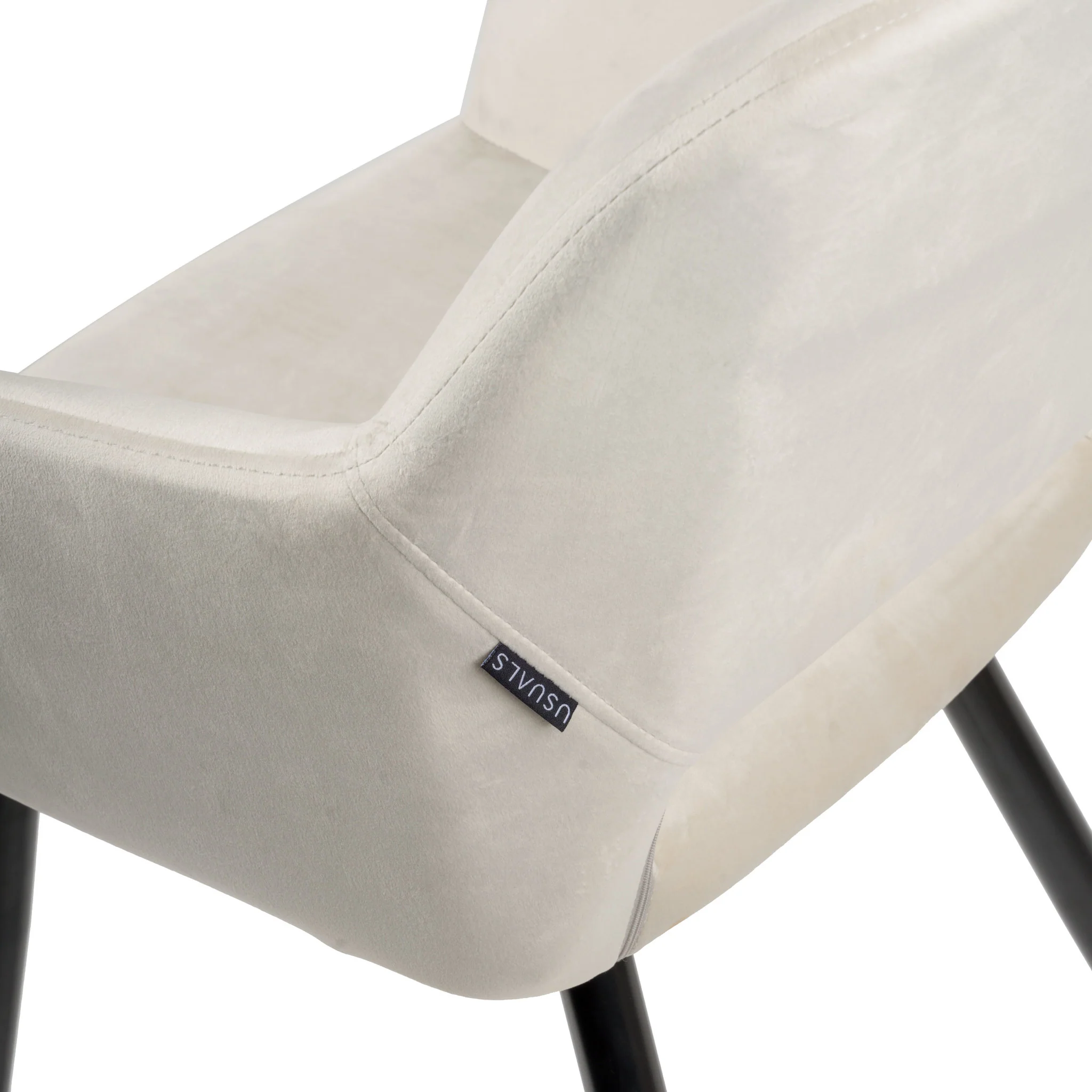 Jesper Eetkamerstoel - Off white - Velvet - Image 6