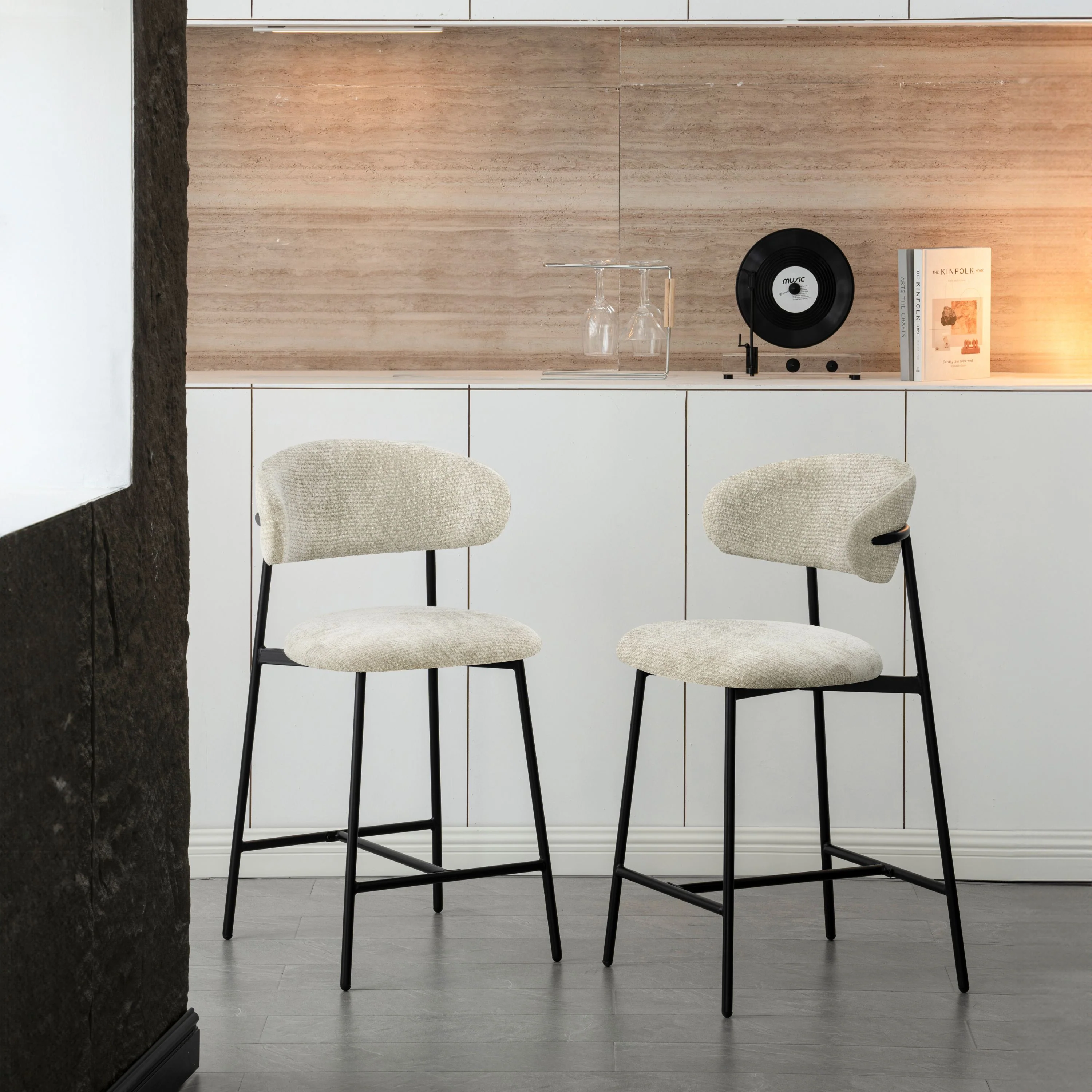 Kiara Barstoel - Beige Chenille - Image 3