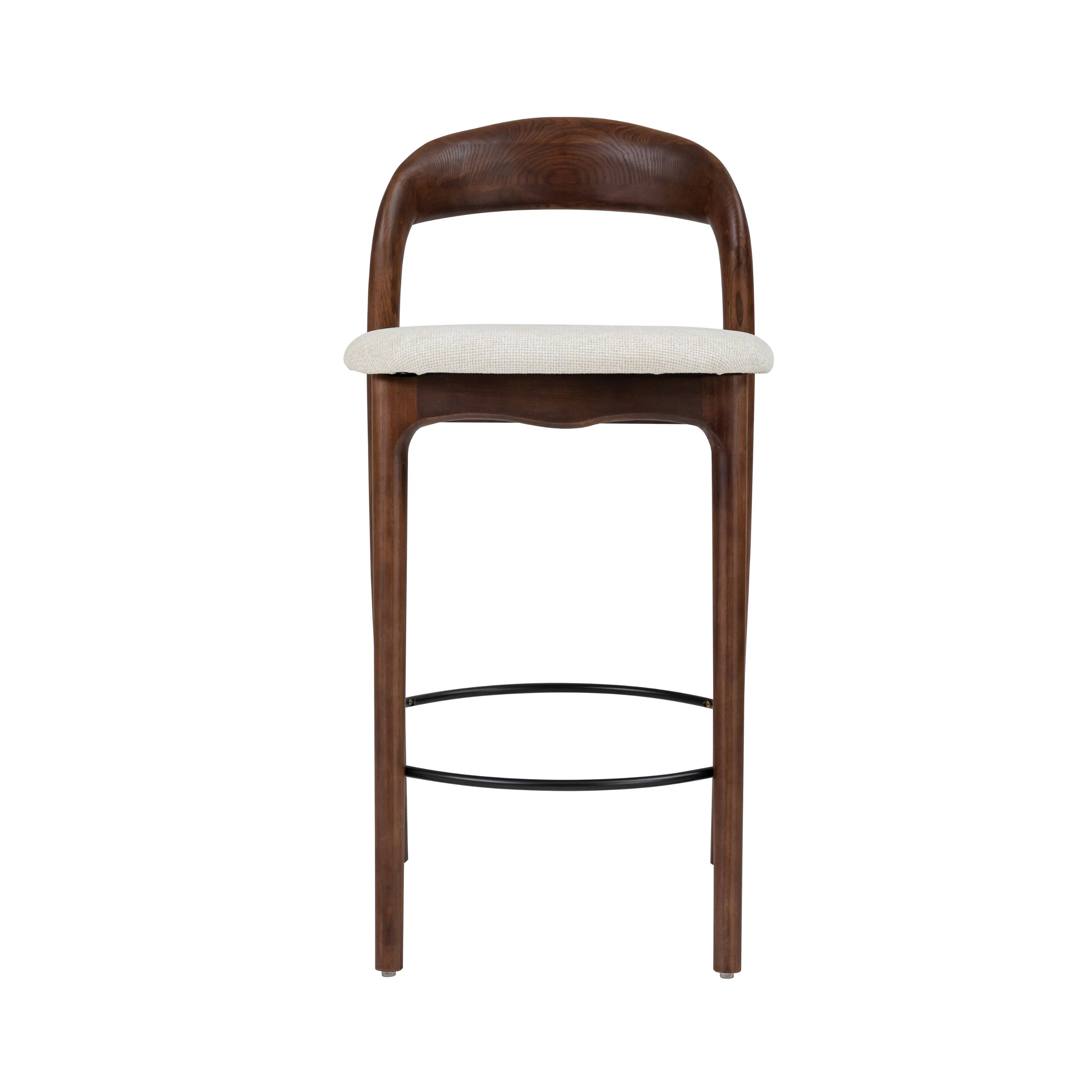 Shion Barstoel - Walnoot kleur - Japandi Beige - Image 4