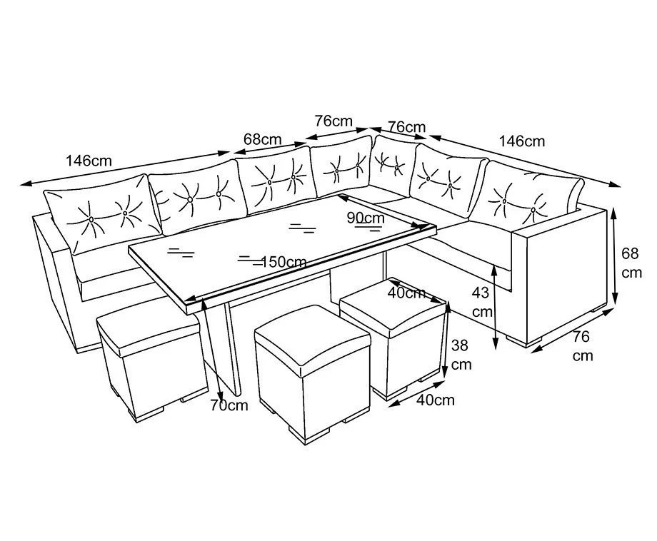Tuin Eettafelset - Dark nature/Beige - Image 5