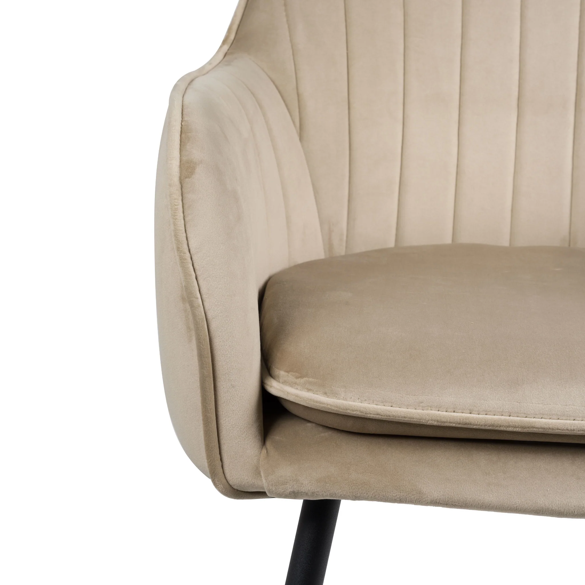 Viola Eetkamerstoel - Beige - Velvet - Image 3